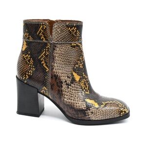 Franco Sarto Multicolor Snake Print Ankle Boots